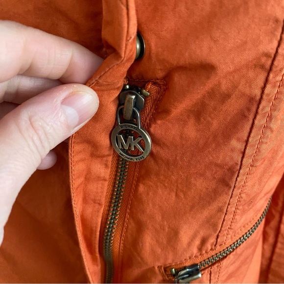 MICHAEL KORS Burnt Orange Asymmetrical Cotton Jacket PM - Picture 4 of 5